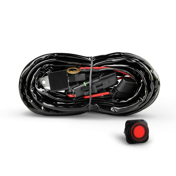 LAMPHUS 12V 40A Off Road ATV/Jeep LED Light Bar Relay Wiring Harness Kit Amber ON/Off Switch 
